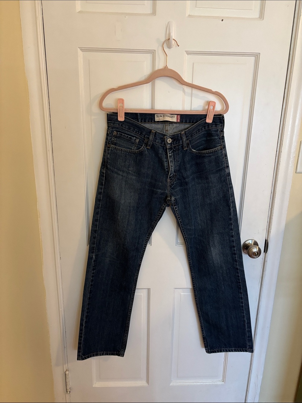 Levi's Slim Straight 514 Jeans in Dark Blue Wash Size 31x30